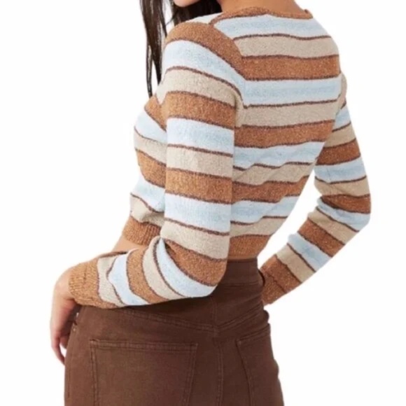 Cotton On Women's Cropped Set Up Stripe Cardigan Sweater - Picture 2 of 9